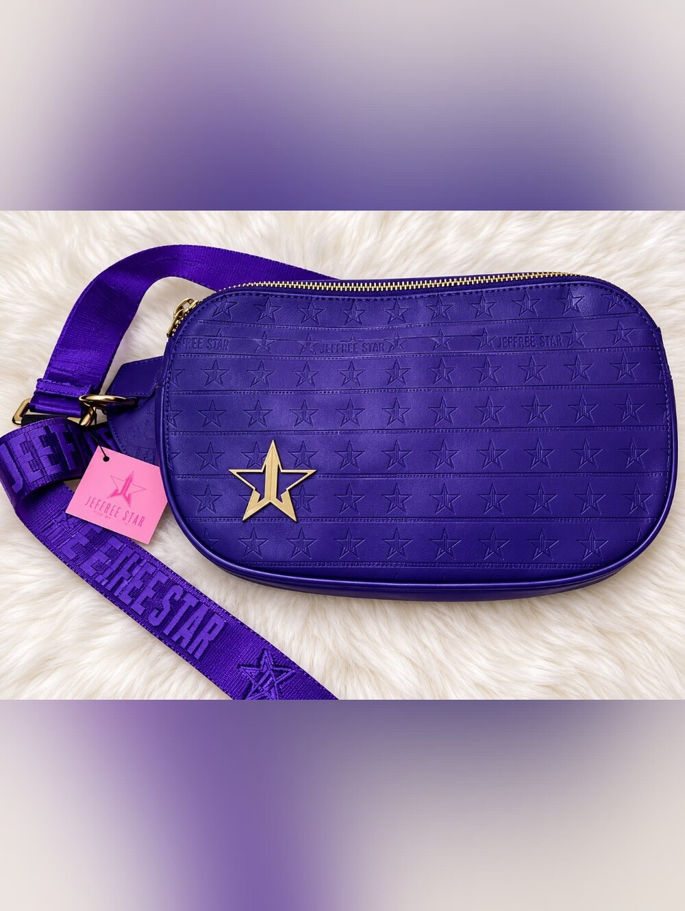Jeffree Star Purple Fanny Belt Bag with Pink Logo Tag